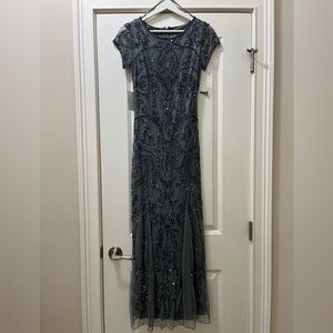 Pisarro Nights Charcoal Beaded Maxi Dress
